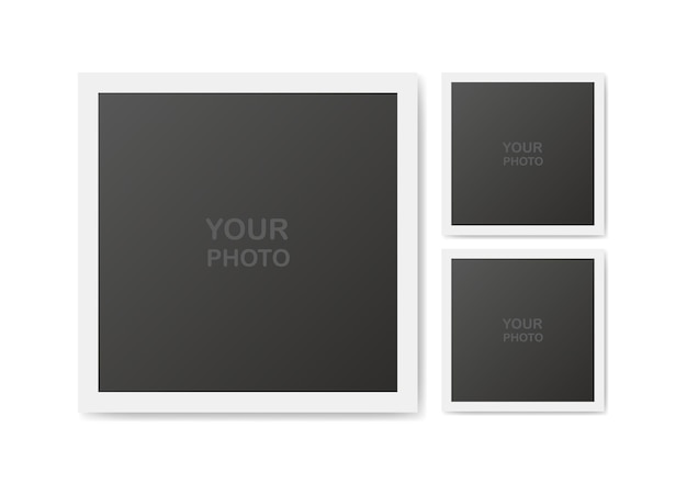 your photo flat black mock up your photo vector illustration