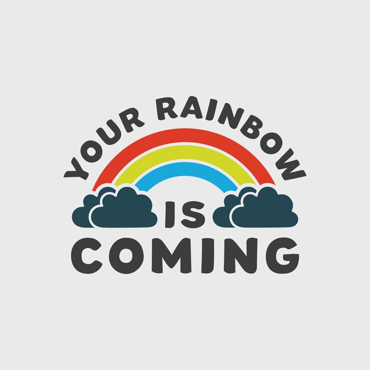 वेक्टर your rain bow is coming vintage typography lettering rainbow tshirt design