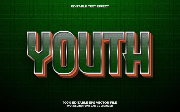 Youth 3d editable text effect