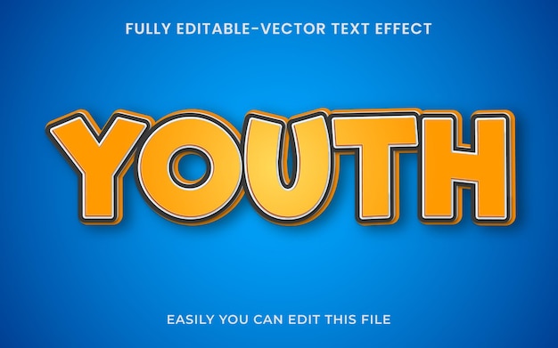 Youth 3d Style Vector Text Effect Editable Font