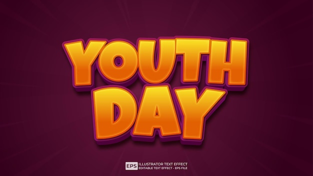 Youth Day 3D編集可能テキスト効果フォント