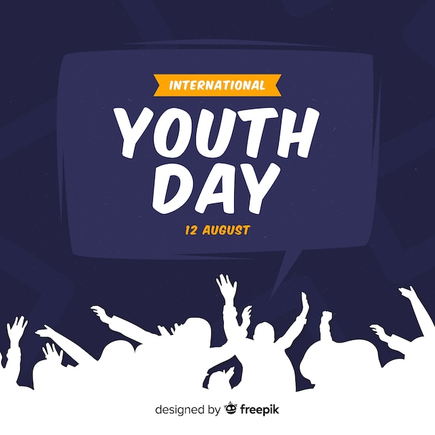 Vector youth day background flat style