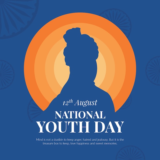 Youth day cartoon style banner design template