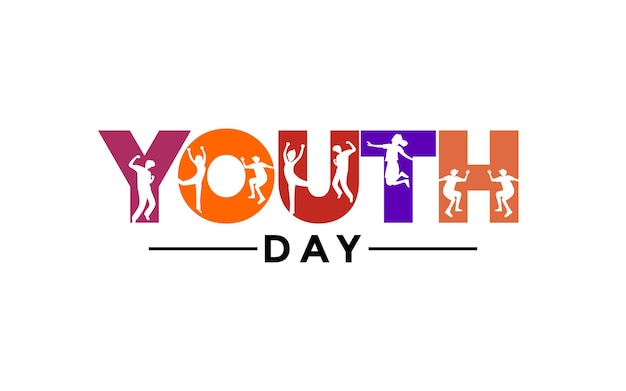 Youth Day Logo International Youth Day Celebration Friendly team cooperation friendship