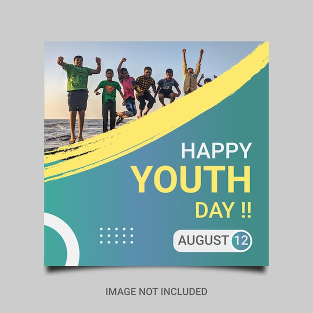 Vector youth day social media post template