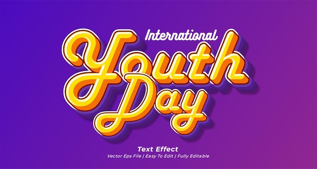 Youth day text effect with editable 3d text style