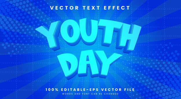 Youth day text style Template with blue background