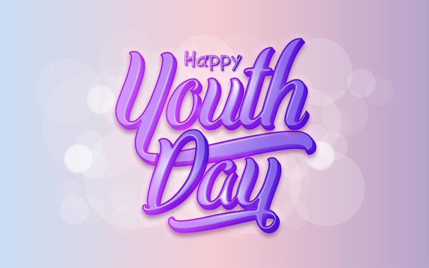 Youth day typography 3d style concept