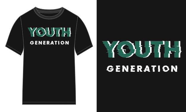 Youth generation typografie tshirt ontwerp klaar om af te drukken