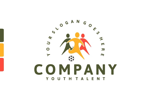 Логотип молодежных талантов эталонный логотип федерации футбола для вашего бизнеса