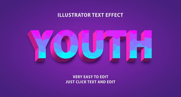 Youth text effect, editable text