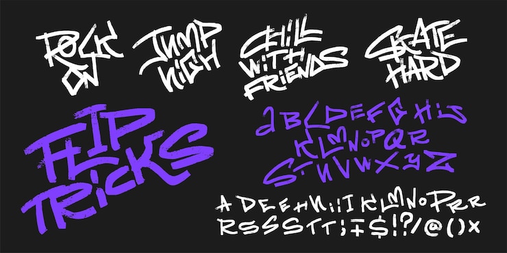 Vector youthful font with skater quotes textures rebellious hope text lettering stylish design for t shirt