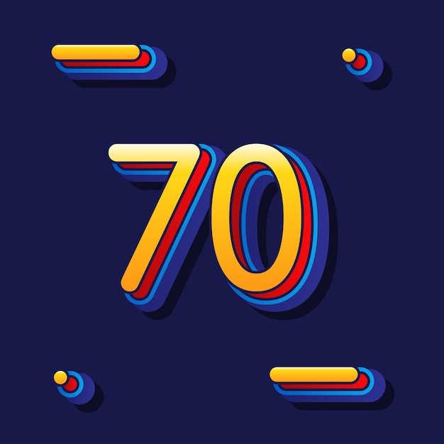 Vector youthful number with classic color