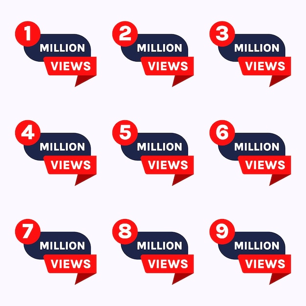 Youtube 1 milione di design di banner celebrativi, 1 milione di visualizzazioni badge