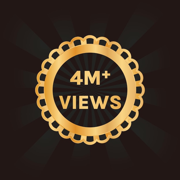 Youtube 4 milioni di visualizzazioni banner design, 4 milioni di visualizzazioni più badge