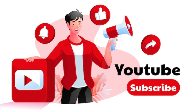 YouTube abonneren promotie illustratie