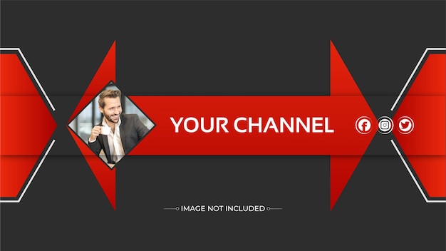 Vettore banner di youtube e design della copertina