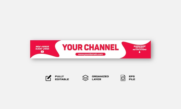 Vector youtube banner design template horizontal