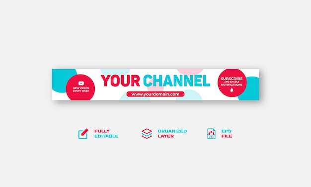 Vector youtube banner design template horizontal