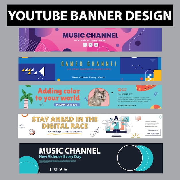 Vector youtube banner design