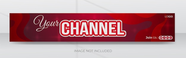 Modello banner youtube grafica del canale creativa o design della copertina di youtube