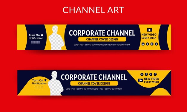 Vector youtube channel banner template youtube channel cover photo channel art cover photo
