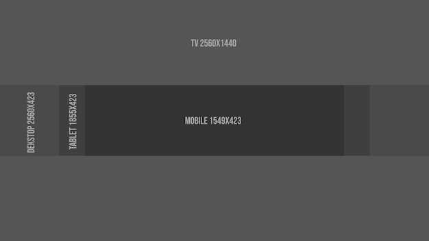 Шаблон руководства по оформлению обложки канала Youtube для компьютеров, мобильных устройств и телевизоров
