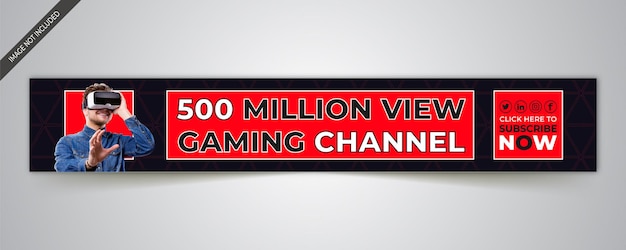 Vector youtube cover and linkedin banner gaming design