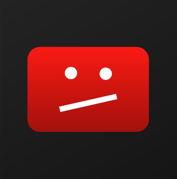Youtube error message sad flat icon