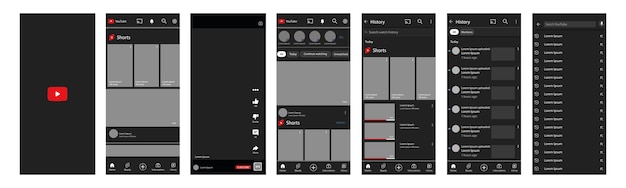 YouTube-interface in iPhone YouTube-scherm sociale media sociale netwerkinterfacesjabloon Homepage youtube-aanbevelingen abonnementsprofiel Sjabloon van iphone 14 Editorial