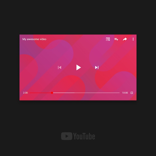 Vector youtube-landschapssjabloon voor mobiel apparaat