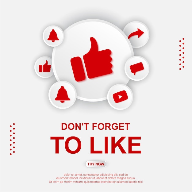 Youtube like button illustration