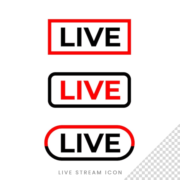 Youtube live icon design sfondo trasparente scenografia