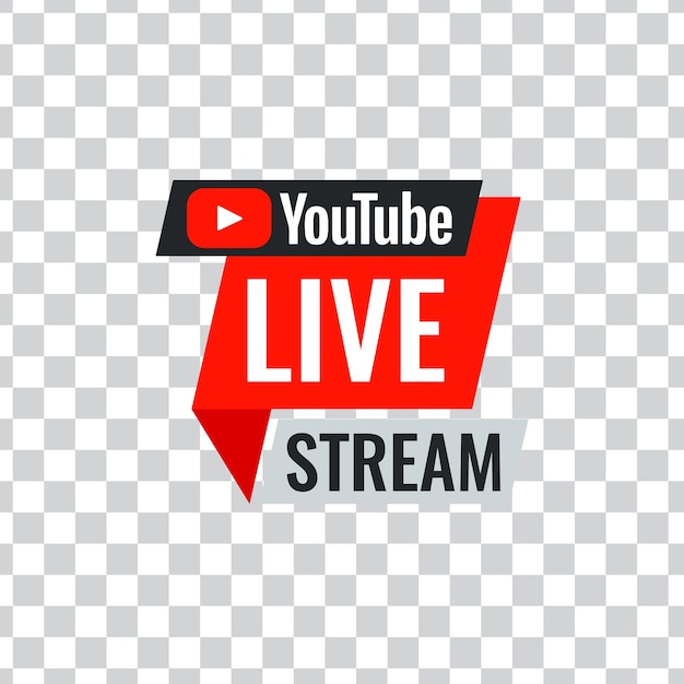 Un logo del live streaming di youtube con un triangolo rosso in alto