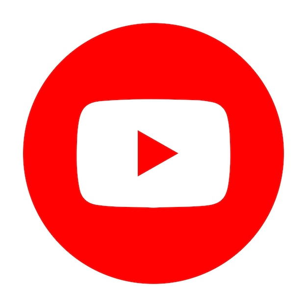 Youtube-logo cirkel. Rood social media-logo