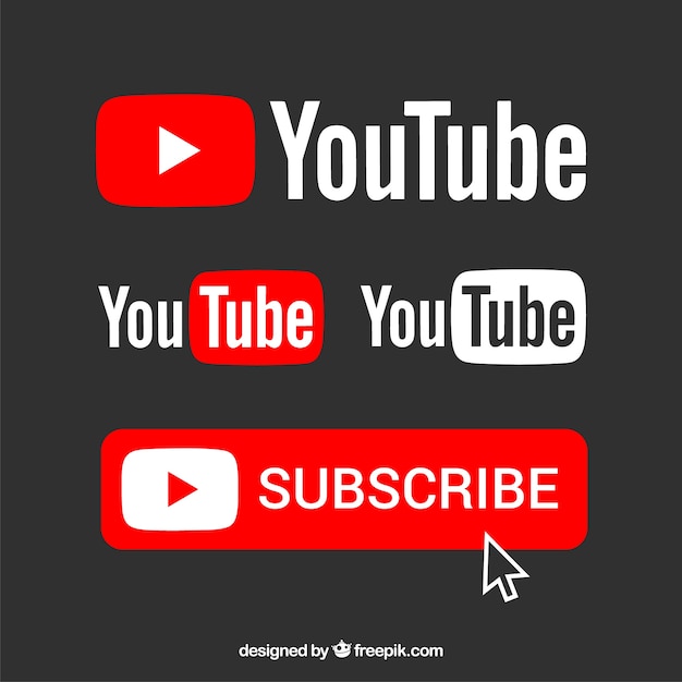 Vector youtube logo collection with flat design