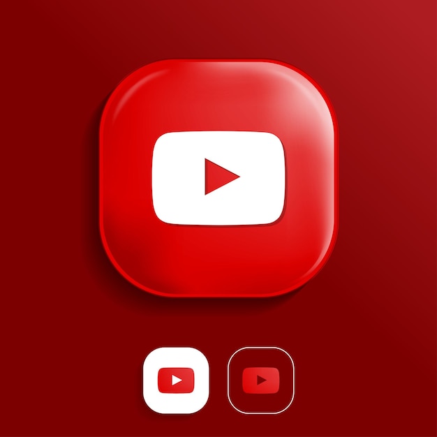 Vector youtube logo in a modern 3d style