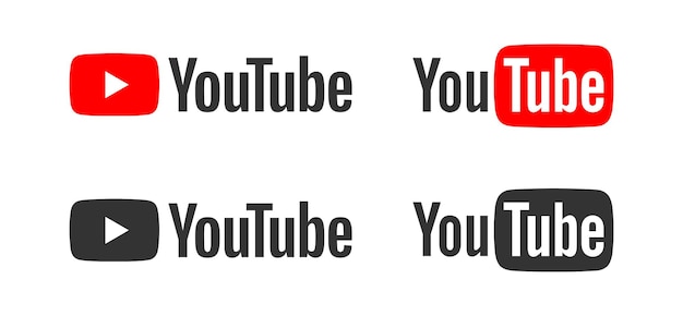 Youtube ロゴ You tube ロゴタイプ 再生ボタン赤アイコン ソーシャル メディア シンボル Web ビデオ アプリ記号 Youtube ロゴ編集ベクトル フラット