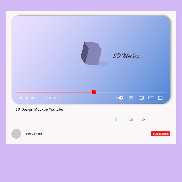 Vector youtube mockup concept template