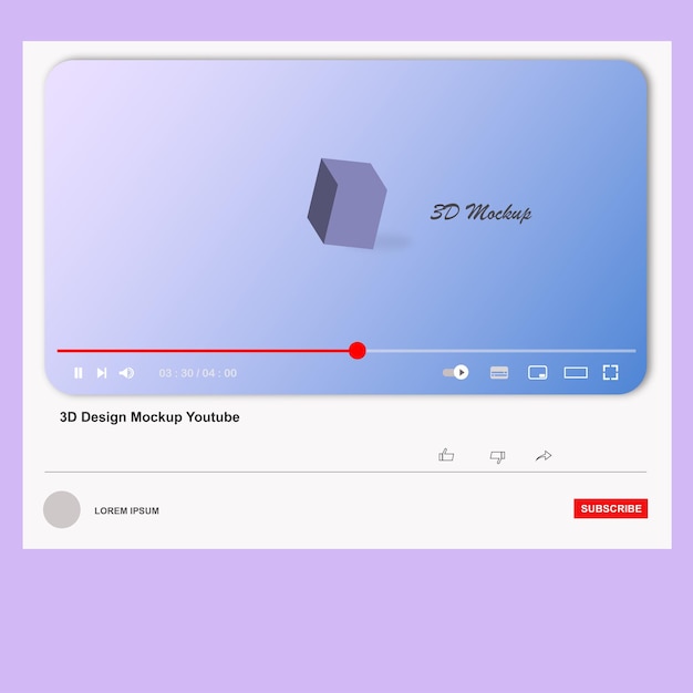 Vettore modello di concetto di mockup di youtube