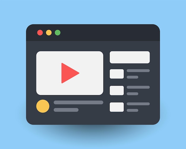 Vector youtube online video streaming icon illustration