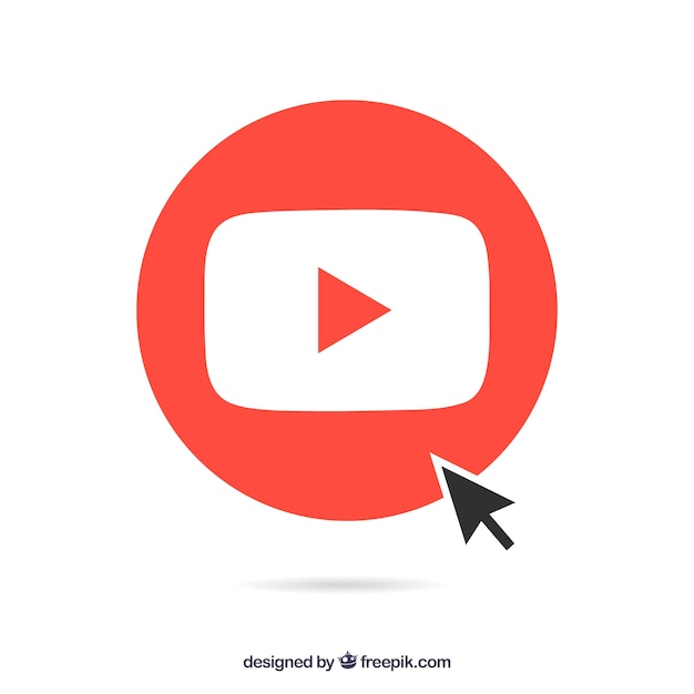 Youtube player icon with flat design