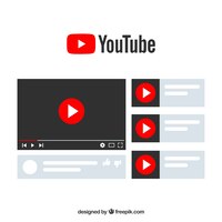 Youtube player with flat design