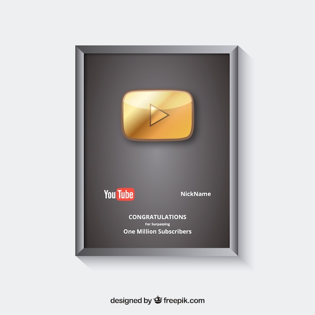 Премия youtube для абонентов с плоским дизайном