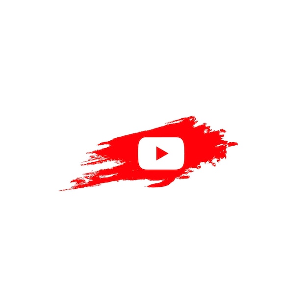 Vector youtube social media logo icon with watercolor brush youtube background