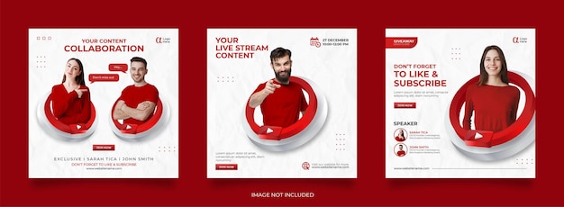 Vector youtube social media post template