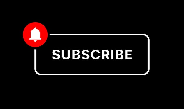 Youtube Subscribe Button Textbox Callout Lower Third Bell Icon Vector Illustration On Black Background