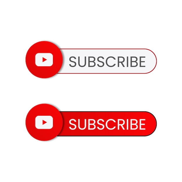 YouTube Subscribe Button Vector Template