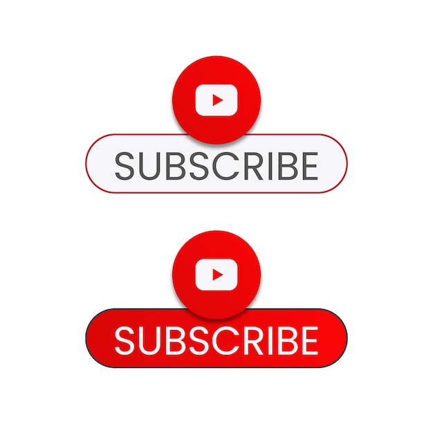 YouTube Subscribe Button Vector Template