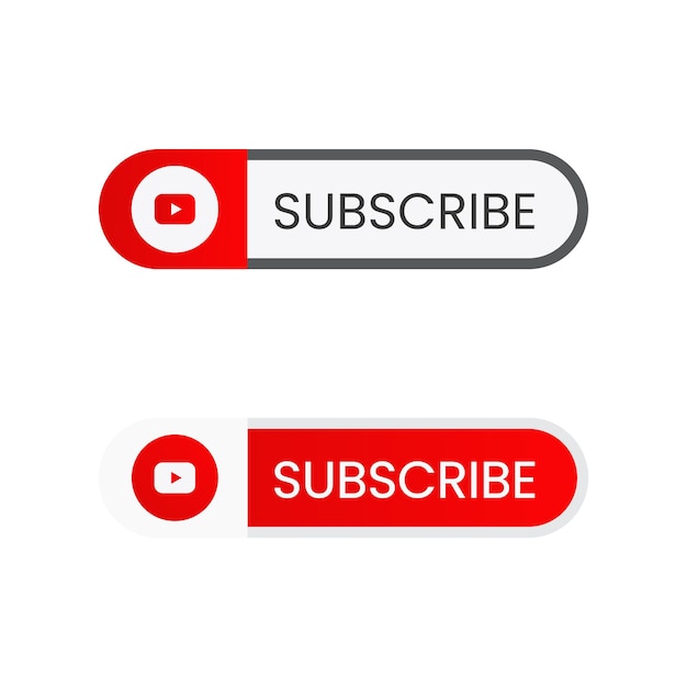 YouTube Subscribe Button Vector Template